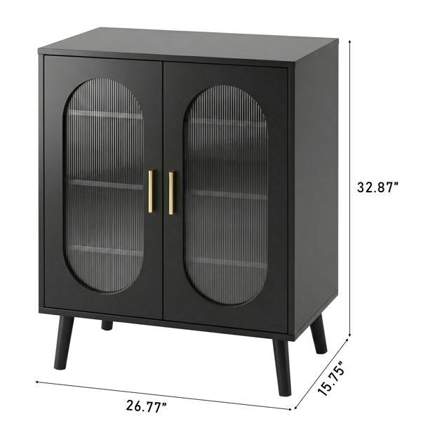 Black LED shoe cabinet measuring 26.77 inches wide and 32.87 inches high