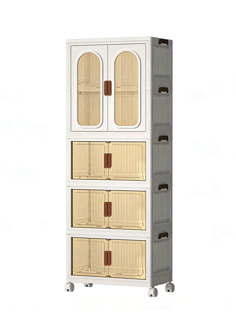 Foldable Wardrobe Storage Organizer with Clear Doors