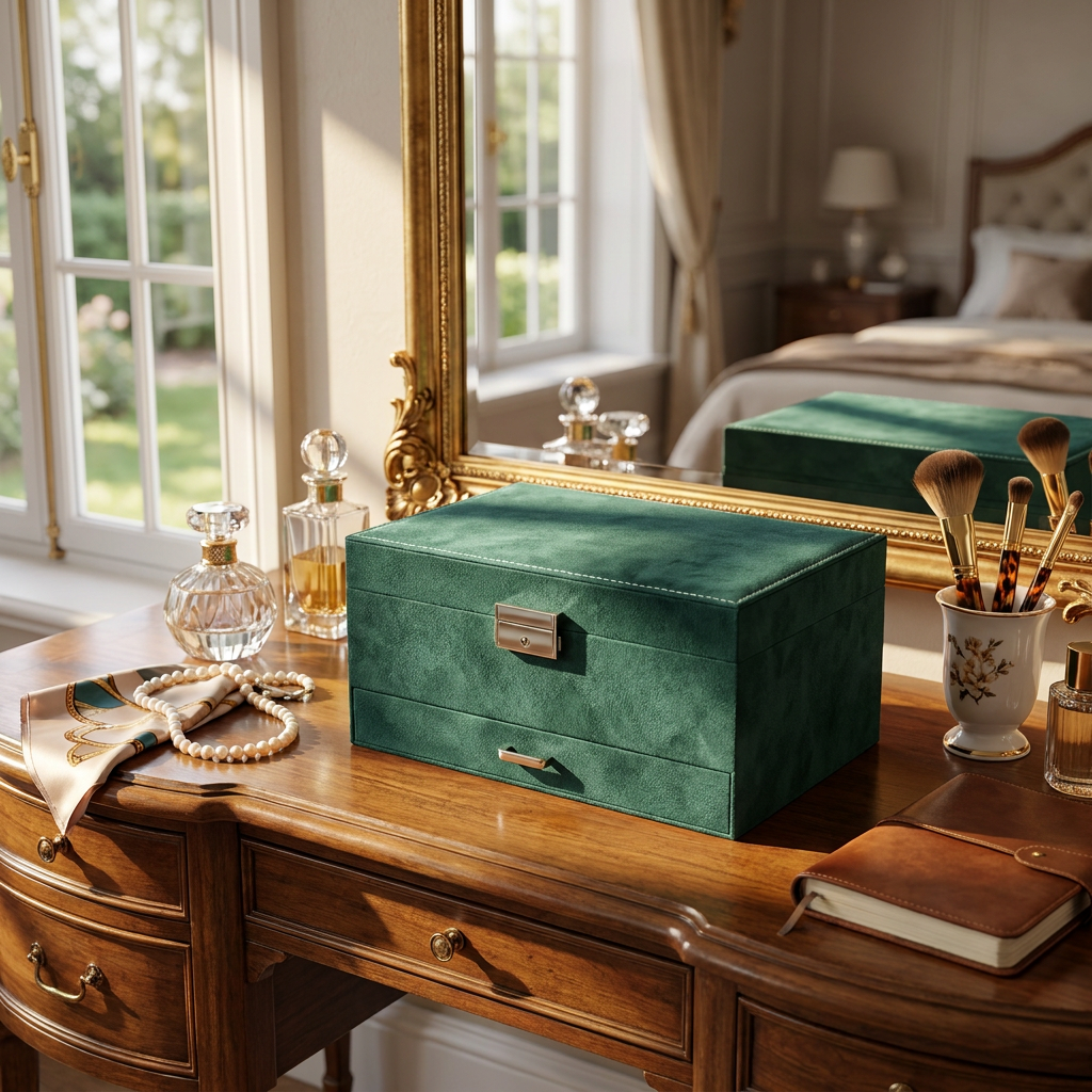 Green Velvet Jewelry Organizer