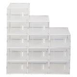 Clear Front-Opening Stackable Shoe Boxes – 12 Pack