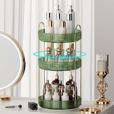 3-Tier Rotating Green Countertop Organizer