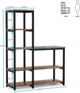 Bookshelf with dimensions labeled on a white background