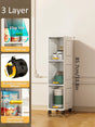 Portable storage cabinet with movable wheels and flip-up door, shown with dimensions.
