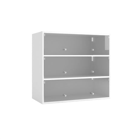Glass Door Shoe Display Cabinet with RGB LED Lighting