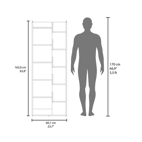 Measurement chart showing a ladder and a person's silhouette with dimensions labeled.